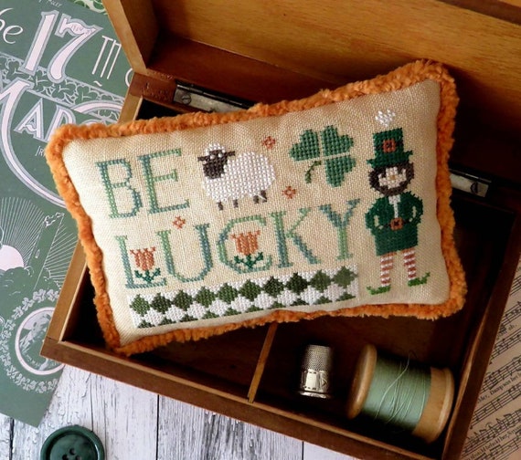 Be Lucky, an Irish Cross Stitch Chart, pdf chart