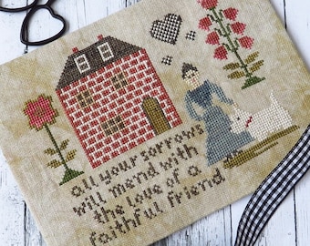 A Faithful Friend Cross Stitch Sampler Chart