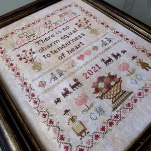A Tender Heart Cross Stitch pdf sampler chart