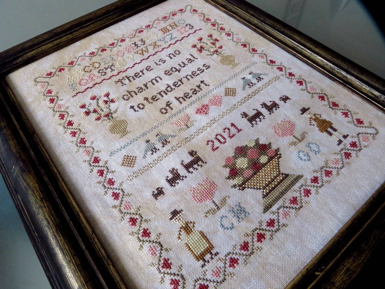 A Tender Heart Cross Stitch sampler chart