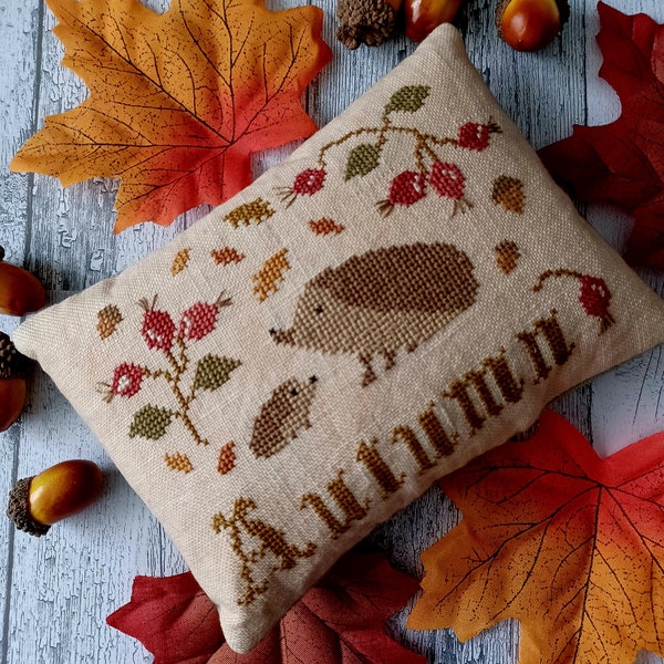 Autumn Prickles, an autumn pdf cross stitch chart