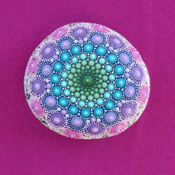 Mandala stone, hand painted