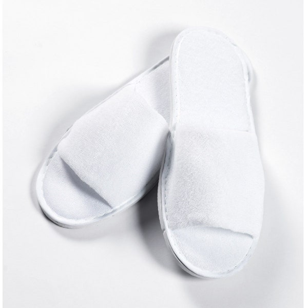 Open toe hotel slippers, Standard SPA slippers, unisex women wedding shoes white, wedding slippers,