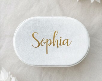 Joyero de terciopelo personalizado, estuche de viaje para reloj, regalo para dama de honor