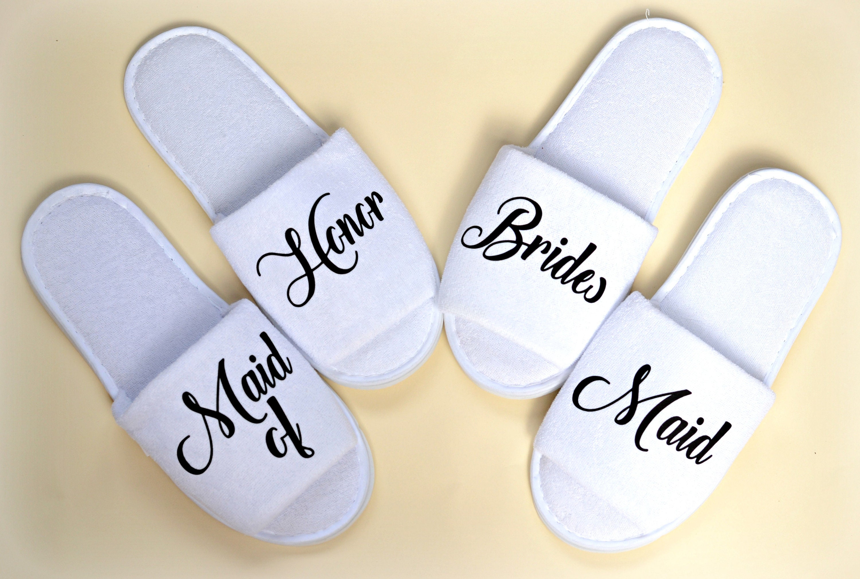 Wedding Slippers Bride Slippers Custom Printed Spa Slippers Etsy