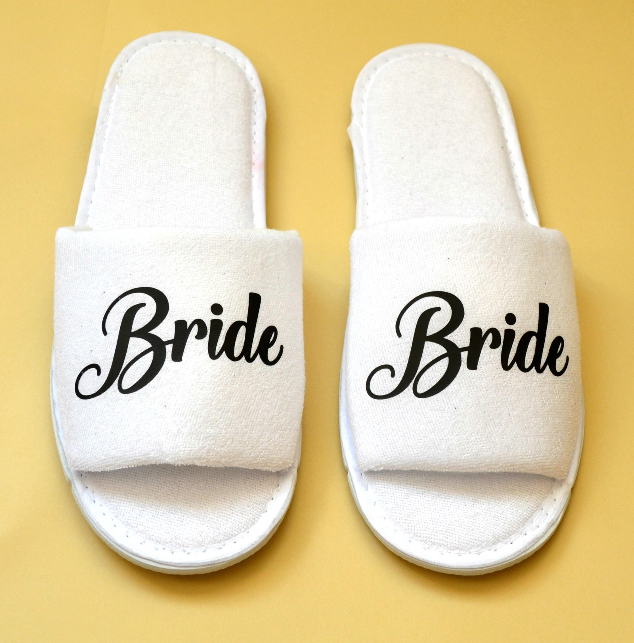 Wedding Slippers Bride Slippers Custom Printed Spa Slippers Etsy