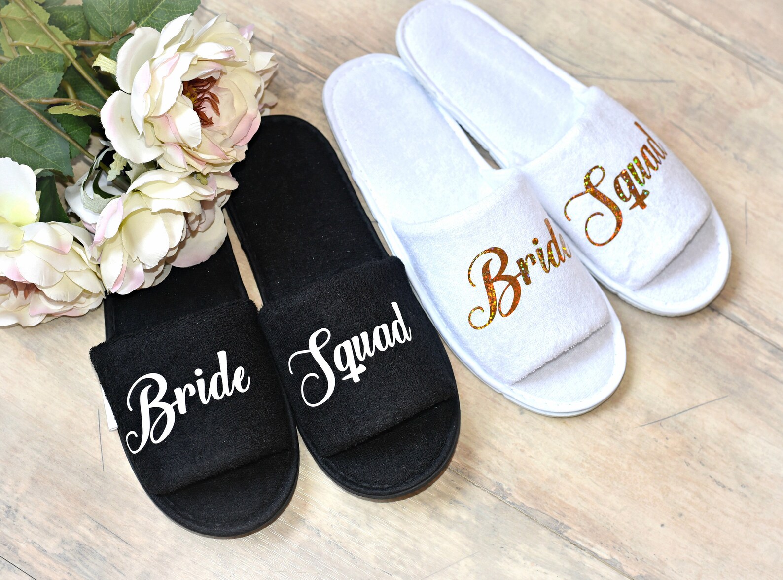Bridesmaid Slippers, Wedding Slippers, Bride Squad Slippers, Bridesmaid