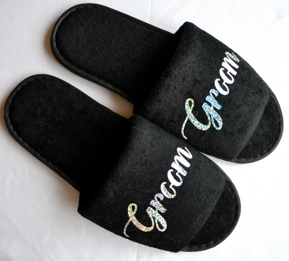 Mens luxury spa slippers Groom custom personalised slippers | Etsy