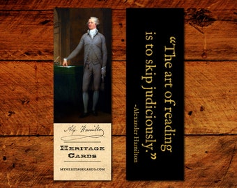 hamilton bookmarks etsy