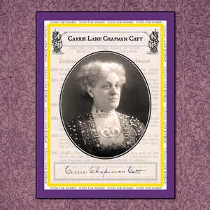 Carrie Chapman Catt Heritage Trading Card Suffrage Movement Suffragist Suffragette Votes for Women | 2.75&quot; x 3.75&quot; American History