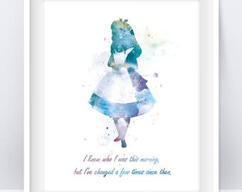 Alice in Wonderland Quote Alice Print Kids Room Decor Princess Wall Art Gift Home Decor Nursery Digital Download