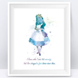 Alice in Wonderland Quote Alice Print Kids Room Decor Princess Wall Art Gift Home Decor Nursery Digital Download