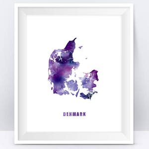 Dänemark Karte, Karte von Dänemark, Kopenhagen, Dänemark Poster, dänische Kunst, Aquarell Karte, Staatskunst, Büro Home Decor, Geschenk, digitaler Download
