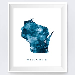 Wisconsin, Wisconsin Map Poster, Art Print, Madison Map, Watercolor, Landscape, Painting, Download, Travel, Home Decor, Gift, Wall Art