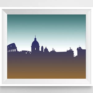Rome Skyline, Rome Art Print, Wall Art, Printable, Rome Italy Cityscape, Travel, Gift, Office Decor, Home Decor, Digital Download