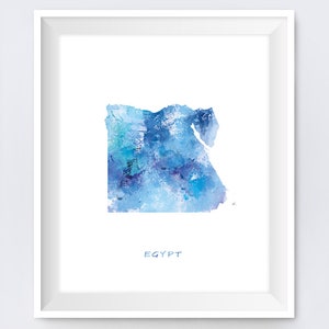 Egypte Kaart Print, Aquarel Egypte Poster, Home Office Room Decor, Map Art, Cairo, City Painting, Gift, Wall Art, Digital Download
