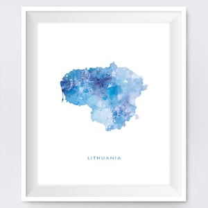 Litauen Aquarell Karte Druck Vilnius Druck, Litauen Poster Reise Poster Karte Drucken abstrakte Malerei Wand Kunst Geschenk digitaler Download