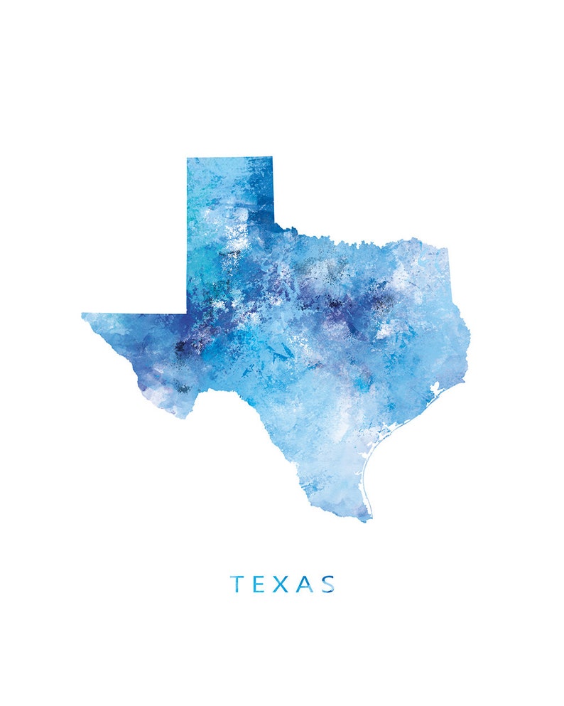 Texas Map Print Texas Map Art Austin Print Dallas State Poster | Etsy