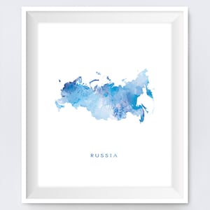 Russland Karte Druck Aquarell Russland Poster Home Büro Zimmer Dekor Reise Karte Kunst Stadt Malerei russischen Geschenk WandKunst digitaler Download