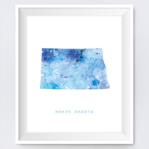 North Dakota Karte, North Dakota Aquarell, Kunstdruck, Bismarck Kunst, Michigan Poster, Malerei, Geschenk, State Map, Wandkunst, digitaler Download