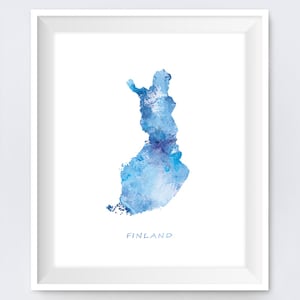 Finland Map Print, Watercolor Finland Poster, Home Office Room Decor, Helsinki, Map Art, City Painting, Gift, Wall Art, Digital Download