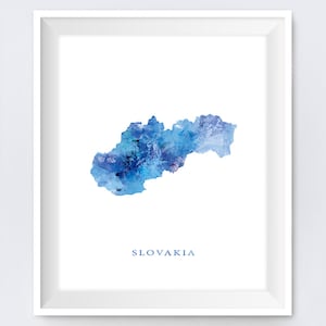 Slovakia Map Print, Watercolor Slovakia Poster, Home Office Room Decor, Map Art, City Painting, Gift, Wall Art, Digital Download