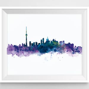Toronto Print, Toronto Skyline, Toronto Art, Watercolor, Wall Art, Printable, Cityscape, Canada, Travel, Gift, Ontario, Home Decor, Download