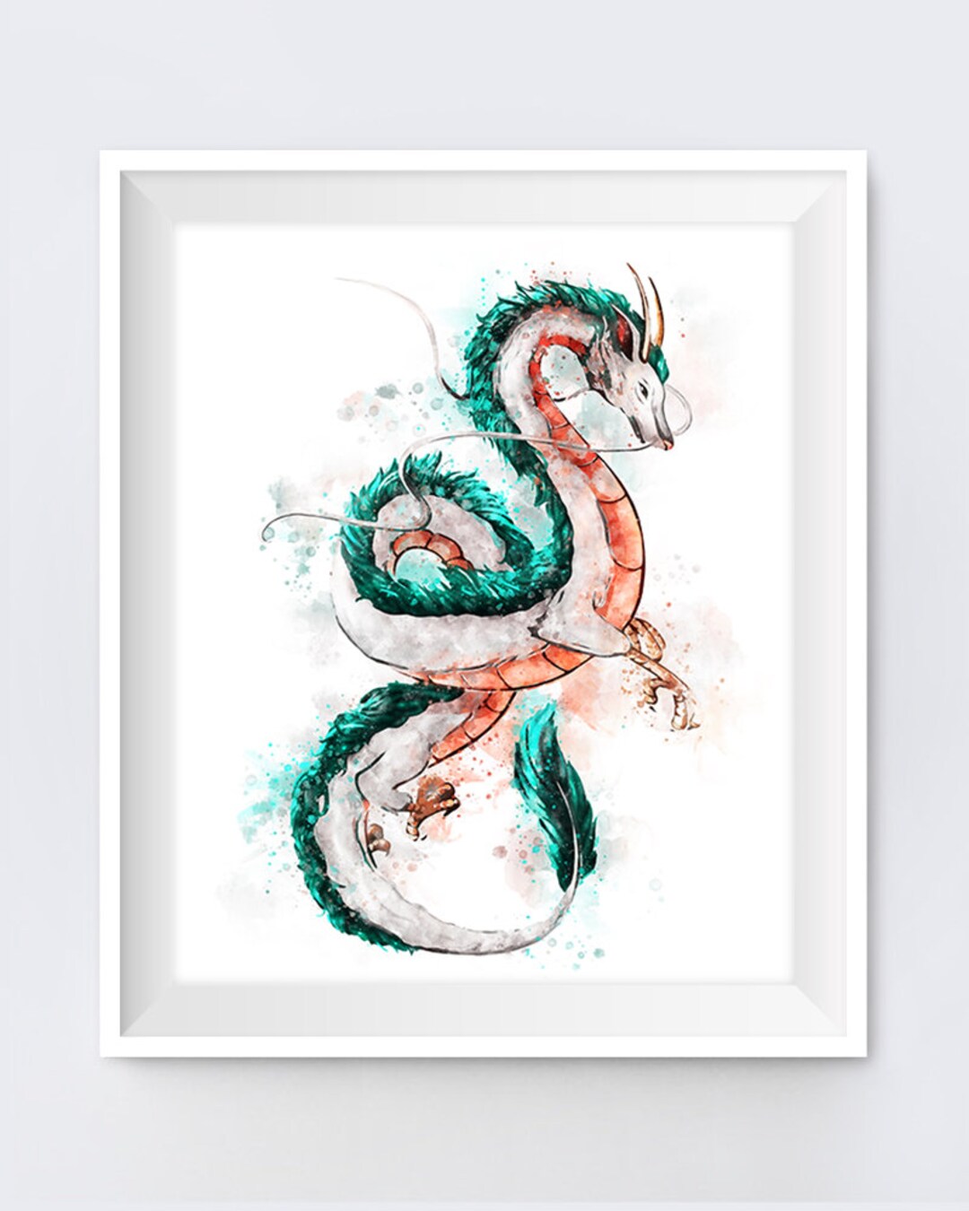 Dragon Art Print Japanese Print Anime Ukiyo Watercolor Gift Nursery ...
