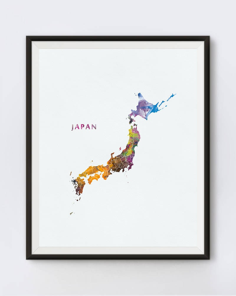 Japan Watercolor Map Collection - Design Cuts