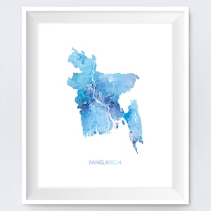 Bangladesch Karte Drucken, Aquarell Bangladesch Poster, Home Office Zimmer Dekor, Dhaka, Reisen, Stadt Malerei, Geschenk, Wandkunst, digitaler Download