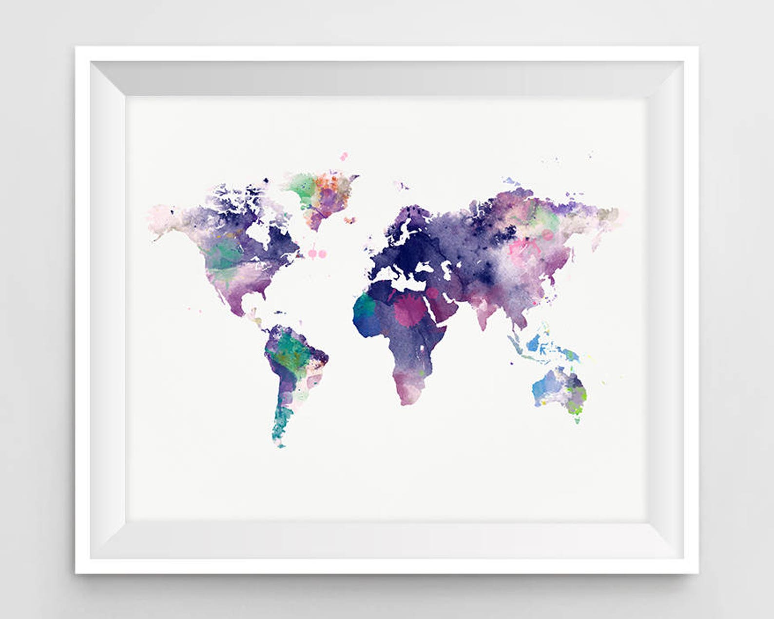 World Map, Watercolor Print, Poster, Home Decor, Map Art, Explore ...