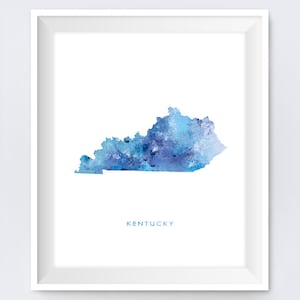 Kentucky Karte Druck, Aquarell, Kentucky Poster, Home Office Dekor, Kunstdruck, Franfort, Zustand, Malerei, Geschenk, Wandkunst, digitaler Download
