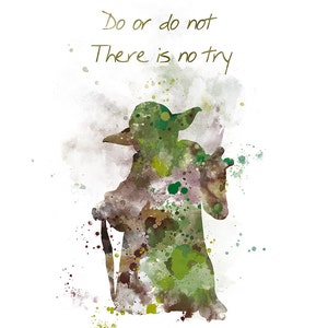 Yoda Art Print Yoda Quote Do or Do Not Star Wars Movie Poster Star Wars