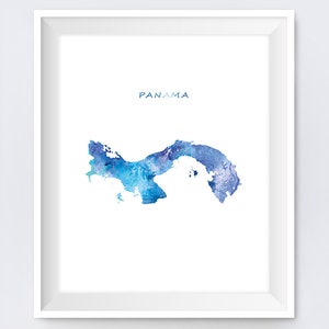 Panamá mapa impresión, acuarela Panamá cartel, home Office Room Decor Travel Mapa pintura Navidad regalo pared arte Digital Descargar