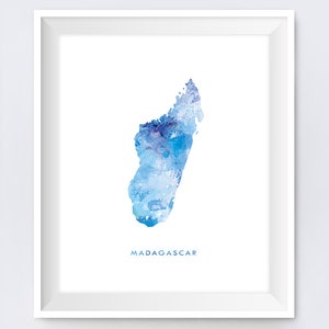 Madagascar Watercolor Map Print Antananarivo Madagascar Poster Travel Poster Abstract Painting Wall Art Christmas Gift Digital Download