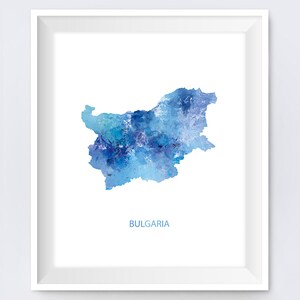 Bulgarien Karte Drucken, Aquarell Bulgarien Poster, Home Office Zimmer Dekor, Karte Kunst, Stadt Malerei, Geschenk, Wandkunst, digitaler Download