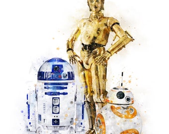 スターウォーズ　絵画　r2d2 ディズニーシー　2017年製　C3PO R2D2 il_340x270.2677578723_g1aj.jpg