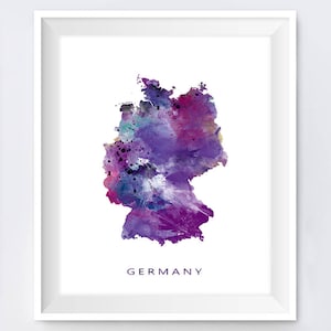 Deutschland Karte, Kunstdruck, Deutschland Aquarell, Berlin Kunstwerk, druckbare, Wandkunst, modern, Urban, State Map, Geschenk, Büro Home Decor, Download