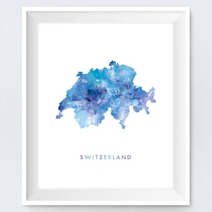 Schweiz Druck Schweiz Kunstdruck Aquarell Reise Karte Kunst Bern Poster State Art Office Home Decor Geschenk digitaler Download