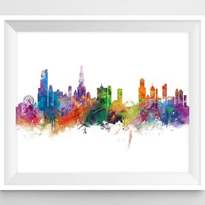 Chicago Print, Chicago Skyline, Illinois Poster, Wall Art, Chicago Art, USA, Cityscape, Landmark, Gift, Travel, Home Decor, Urban, Download