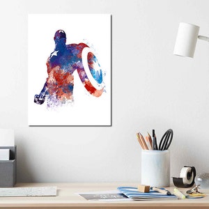 Captain America, Art Print, Marvel, Avengers, Captain America Poster, Shield, Steve Rogers, Superhero, Wall Art, Gift, Digital Download image 2
