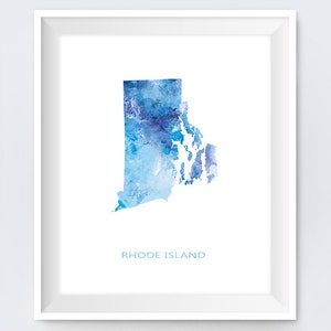 Rhode Island Karte, Rhode Island Aquarell, Kunstdruck, Vorsehung, Rhode Island Poster, Malerei Geschenk Zustand Karte Wandkunst digitaler Download