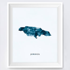 Jamaïque, Aquarelle, Carte de la Jamaïque, Art Print, Wall Art, Kingston Poster, Wall Decor Watercolor Map Office Home Decor Gift Digital Download