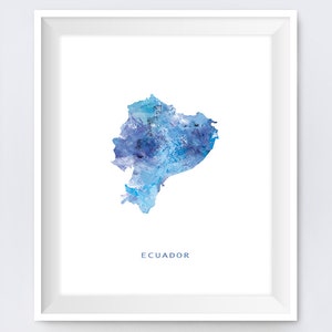 Ecuador Karte Druck, Aquarell Ecuador Poster, Home Office Zimmer Dekor, Karte Kunst, Stadt, Malerei, Geschenk, Wandkunst, digitaler Download