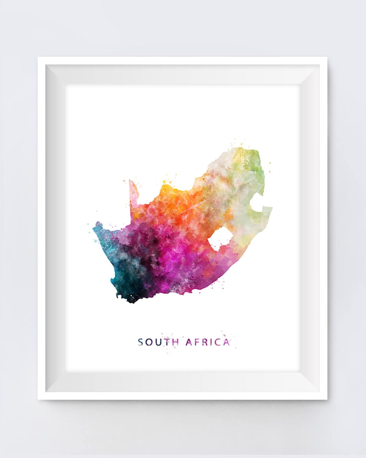 South Africa Map Watercolor Print South Africa Wall Art Colorful Abstract Country Poster Travel Map Gift Home Office Decor Digital Download