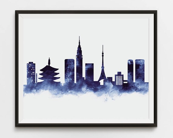 Tokyo Print, Tokyo Skyline, Japan Poster, Art Print