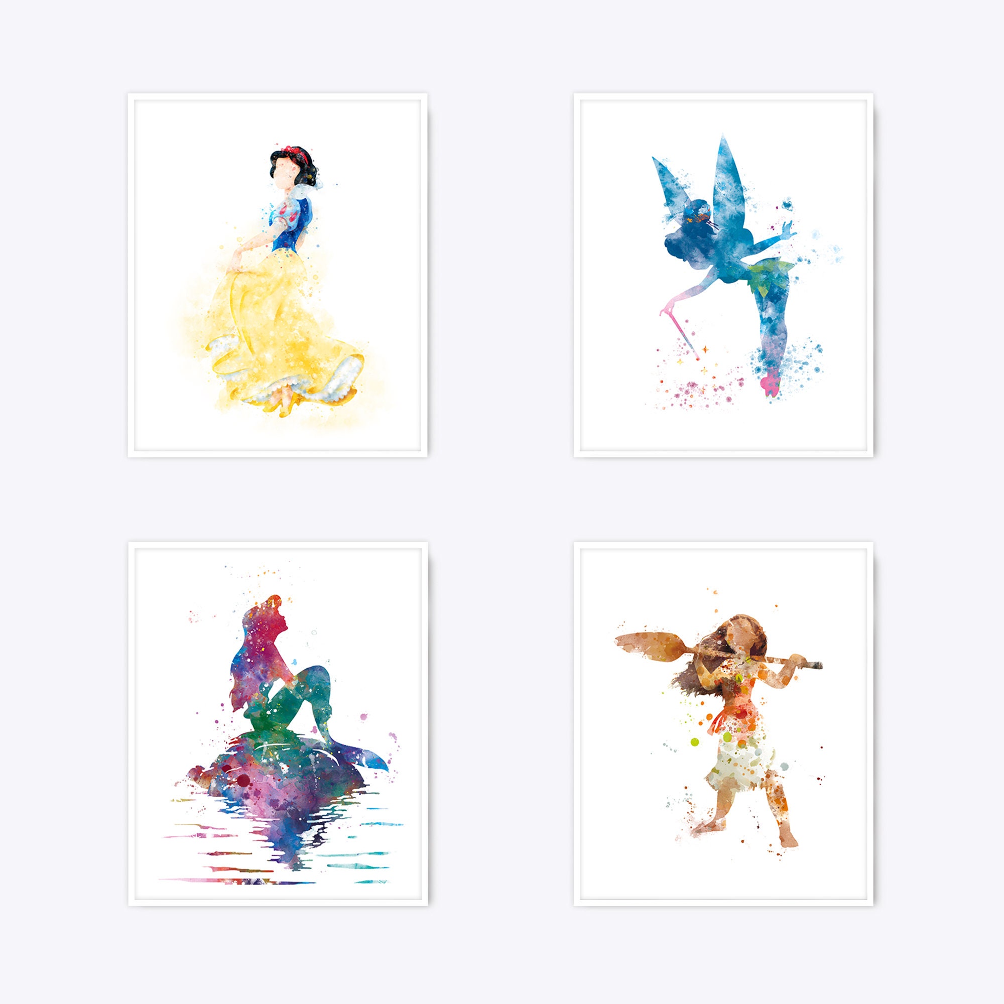 Set of 12 Watercolor Princess Art Printable Disney Cinderella - Etsy