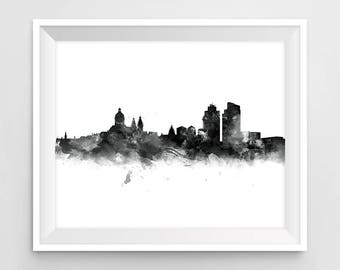 Amsterdam Print, Amsterdam Skyline, Poster, Black and White, Wall Art, Holland, City, Netherlands, Travel, Gift, Home Decor, Printable