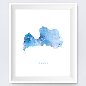 Letland Aquarel Kaart Print Riga Print Letland Poster Poster Kaart Print Abstract Painting Wall Art Gift Digital Download