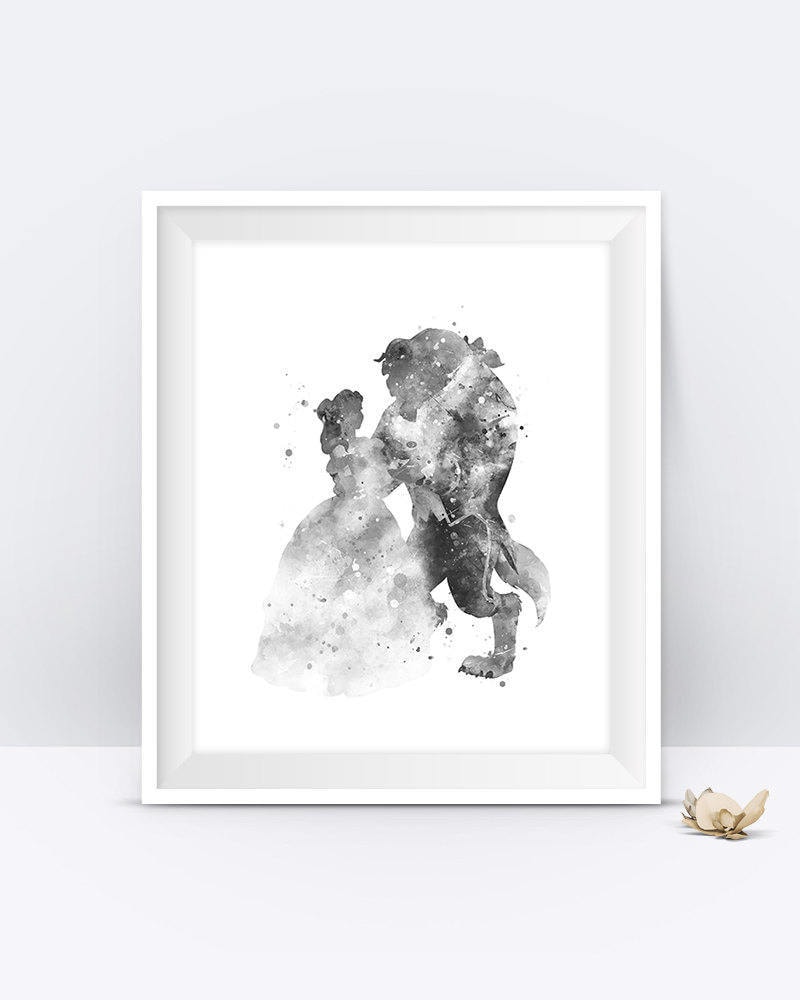 Beauty And Beast Black White Beauty Beast Wedding Poster Etsy